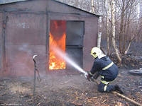 пожар гаража
